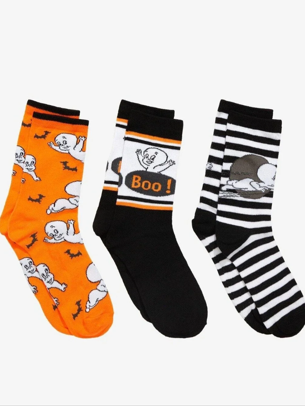 Casper the Friendly Ghost Halloween Crew Socks 3-Pair